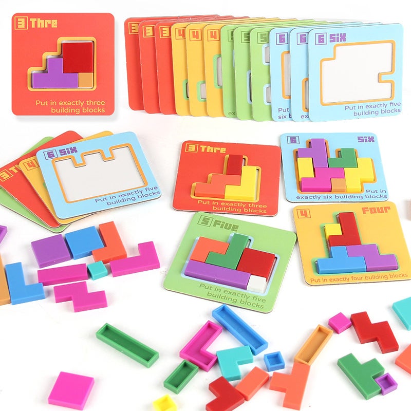 Tetris Children'S Thinking Training Board Game Toy 3D Puzzle Flat Panel Paper Card Variables - Image 4